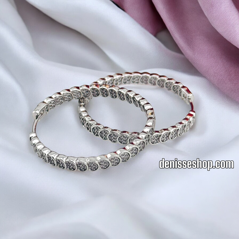 SILVER MEDIUM HOOP EARRING HP616