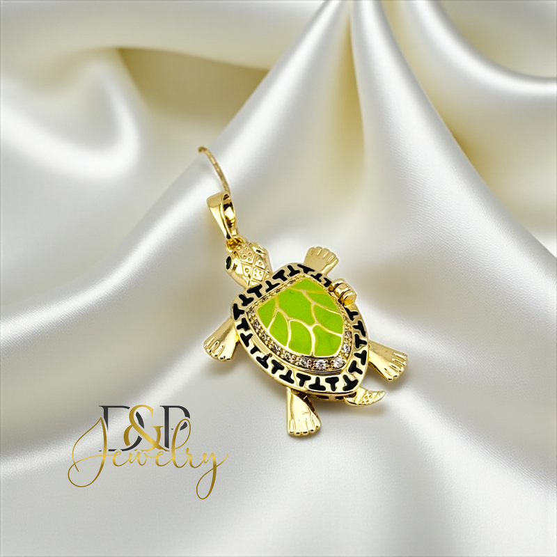 14K GREEN TURTLE PENDANT P937