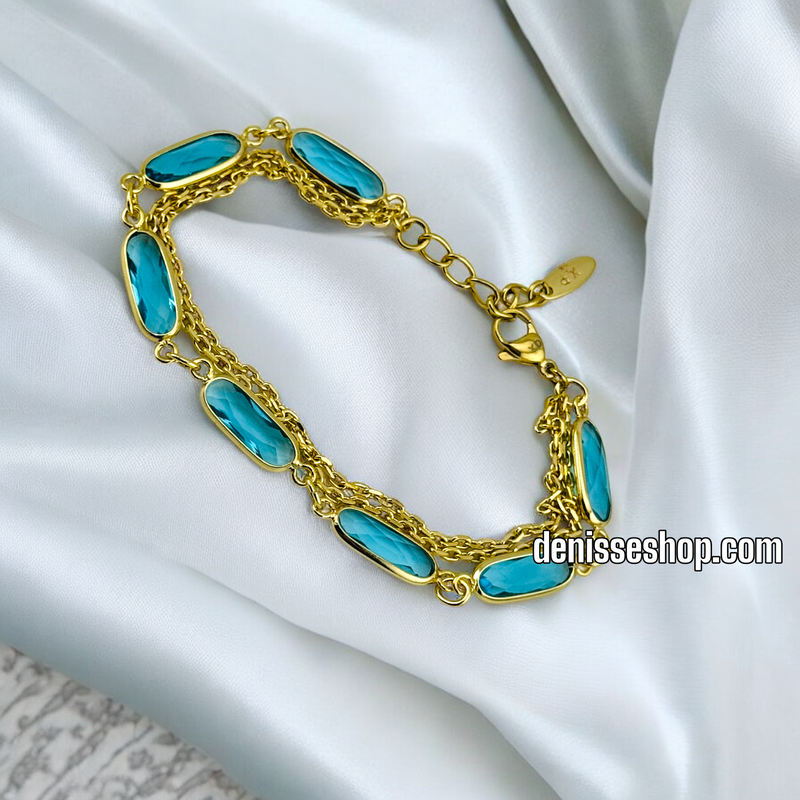 14K /WOMAN BLUE STONE  BRACELET BR554