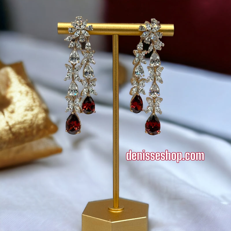 18k Dark Red Earrings E253