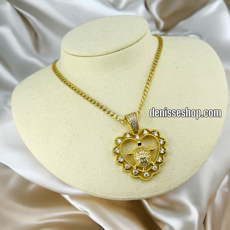 14K WOMEN / HEART TURTLE  PENDANT P527