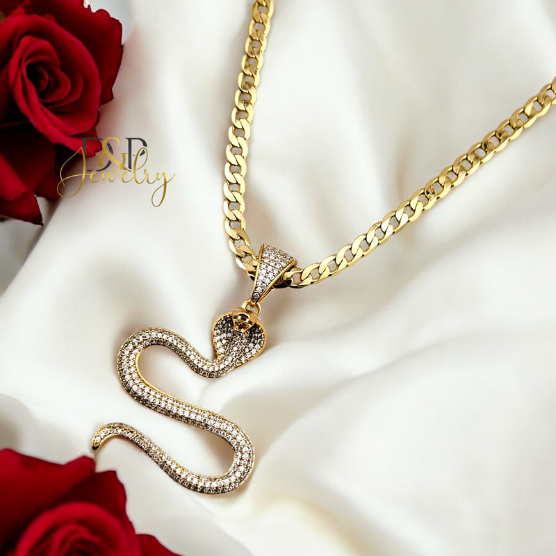14K BIG COBRA SNAKE PENDANT P769