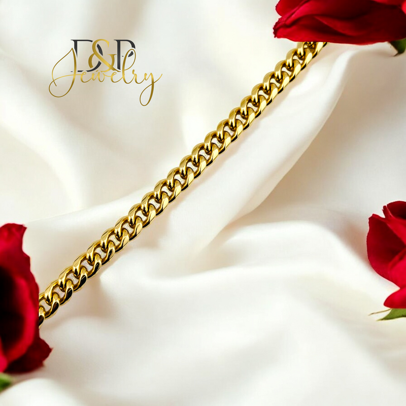 14K CHUNKY CUBAN DESIGN MEN BRACELET 8.5&