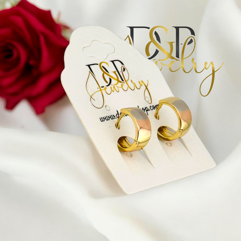 14K PLAIN SHORT HOOP EARRING HP656