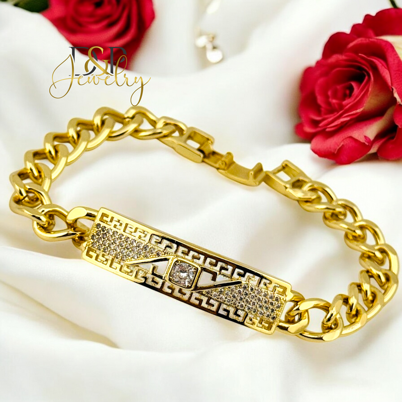 14K CUBAN FASHION DESIGN BRACELET 7.5&
