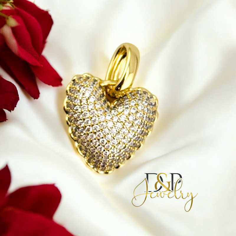 14K FAT HEART PENDANT P828