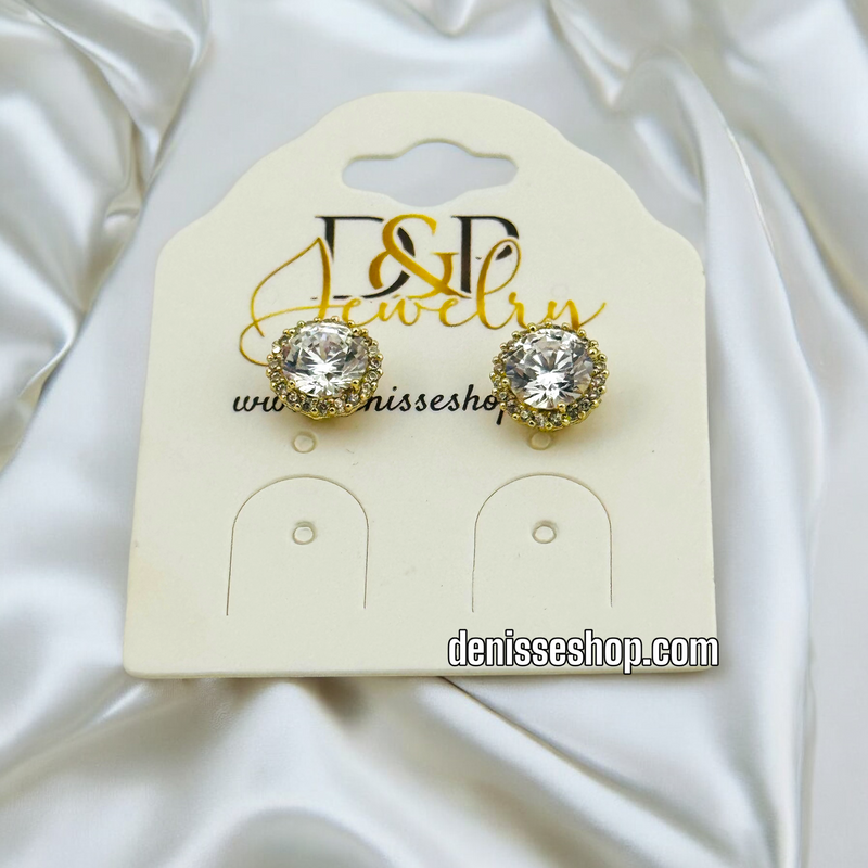 14K SMALL WHITE EARRING E581