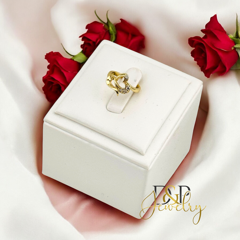 14K ADJUSTABLE HEART RING FOR GIRLS RG377
