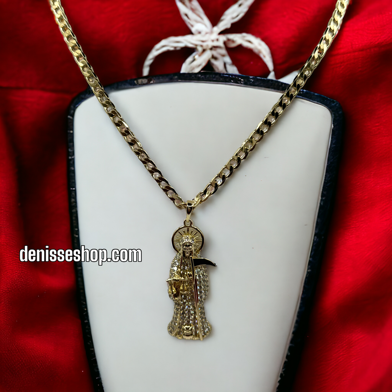 14K SANTA MUERTE MEN PENDANT P307