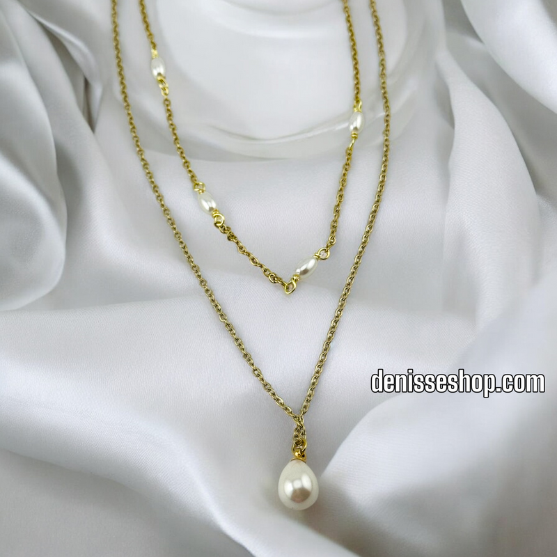 14K / WOMEN PEARL THIN NECKLACE N115