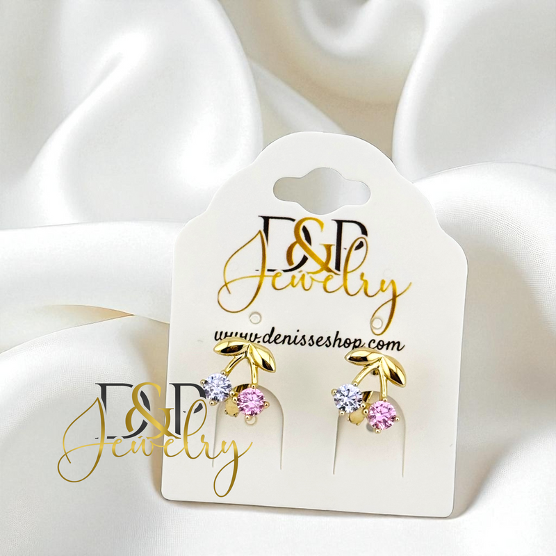 14K SOFT COLORS CHERRY EARRING E924