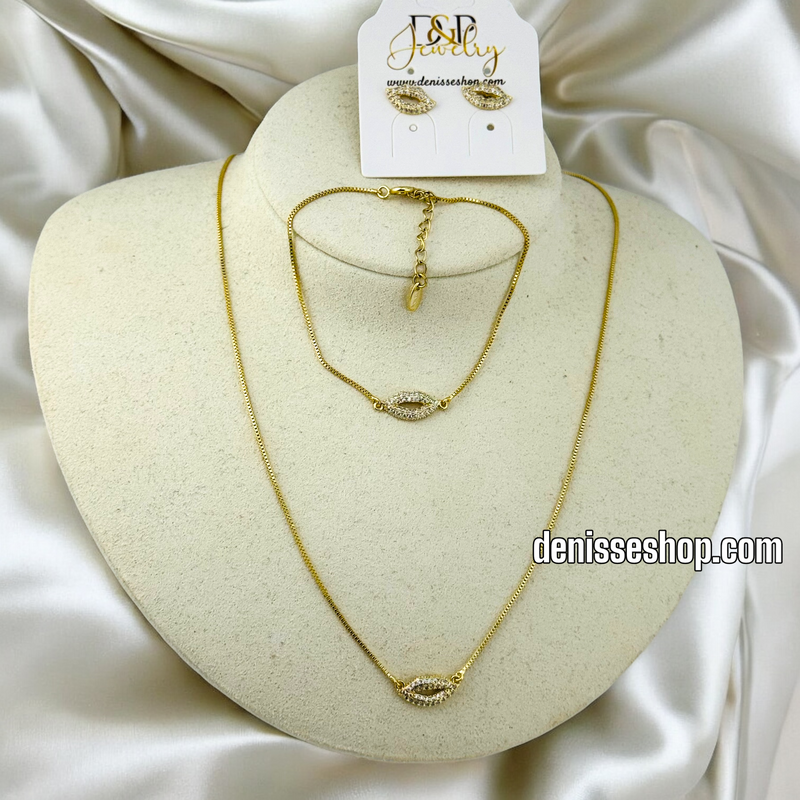 14K WOMAN/ LIP NECKLACE SET N151