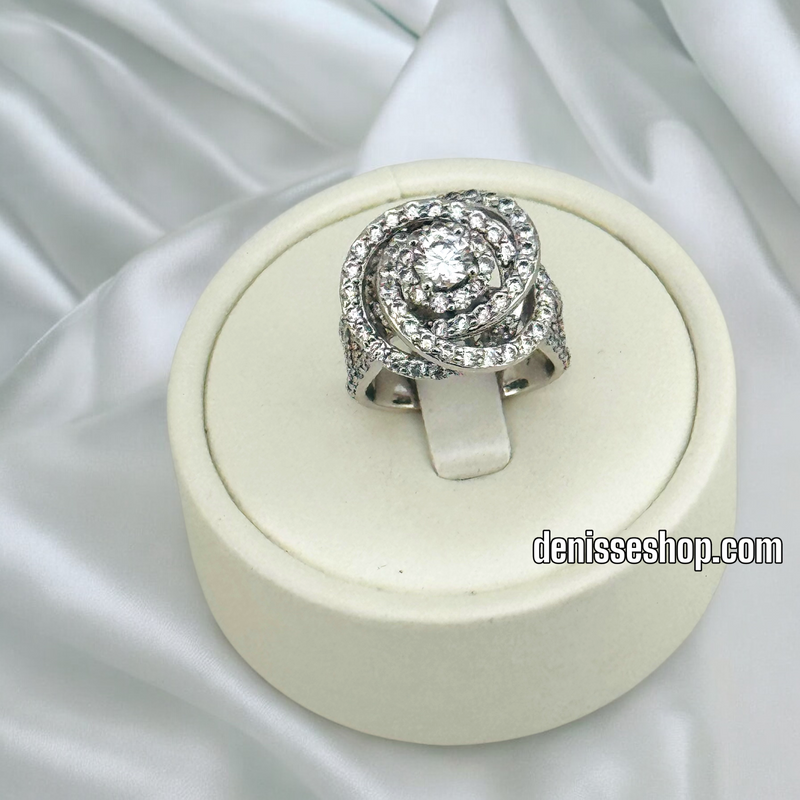 14K WOMEN/SILVER WHITE STONES RING RG331