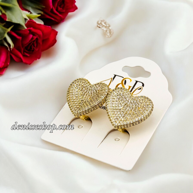 14K HEART EARRING E807