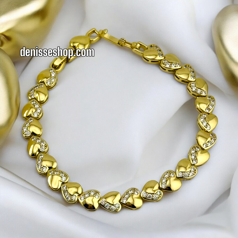 14K /WOMAN HEART LINK BRACELET BR578