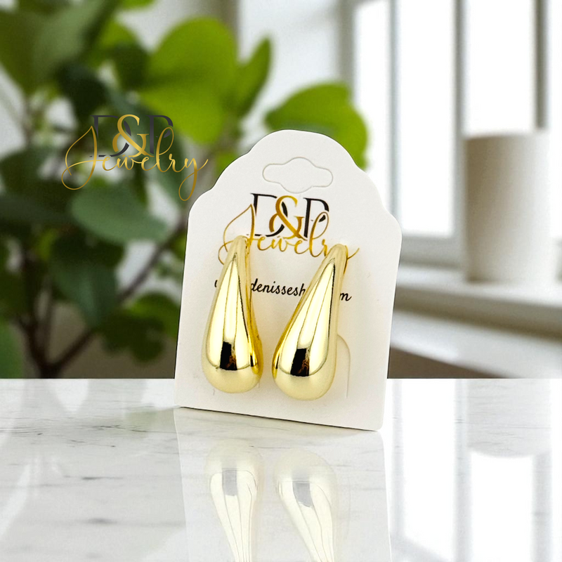 14K DROP GOLD EARRING E919