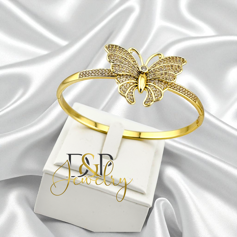 14K BUTTERFLY BANGLE BRACELET BR789