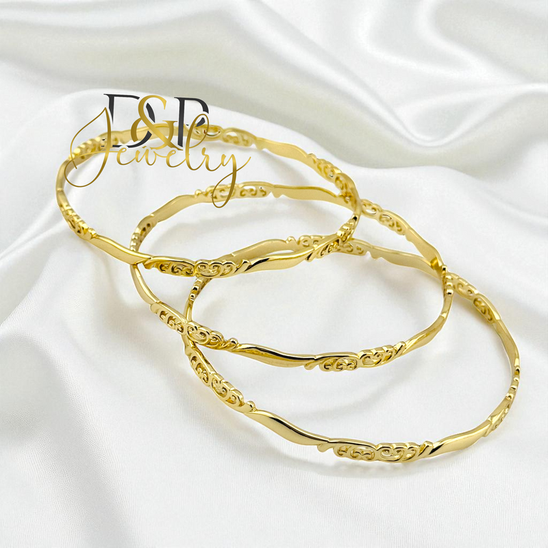 14K THREE SET BANGLE BRACELET 70mm BR791