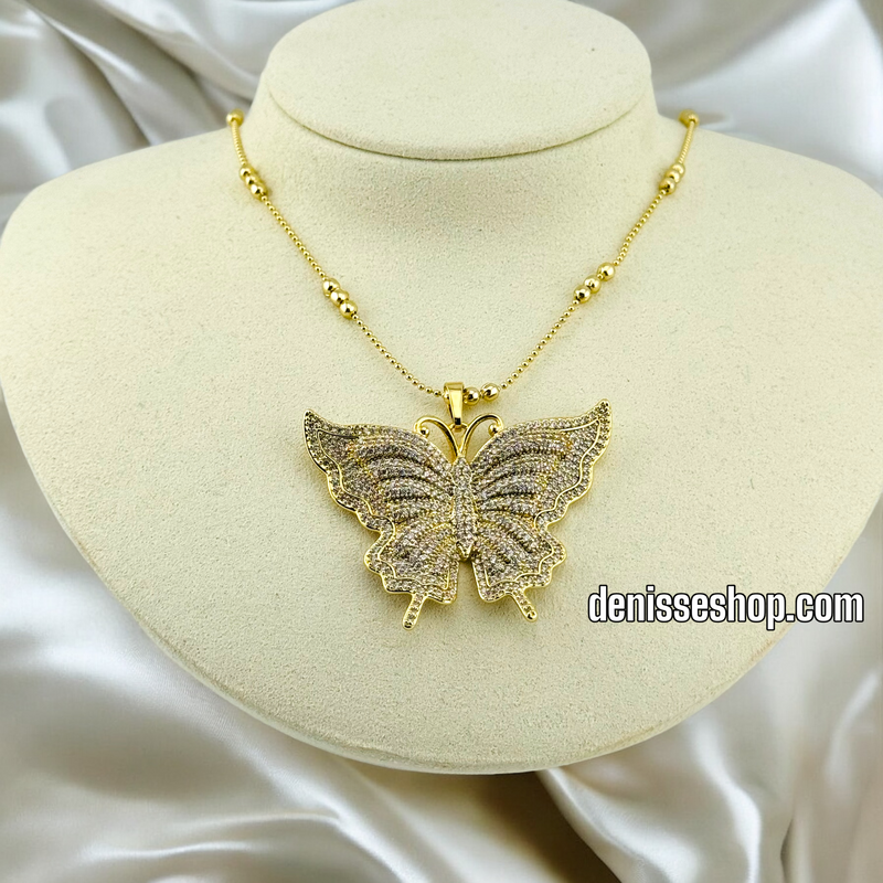 14K FASHION BUTTERFLY NECKLACE  P457