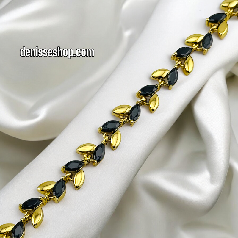 14K /WOMAN GOLD/BLACK BRACELET BR580