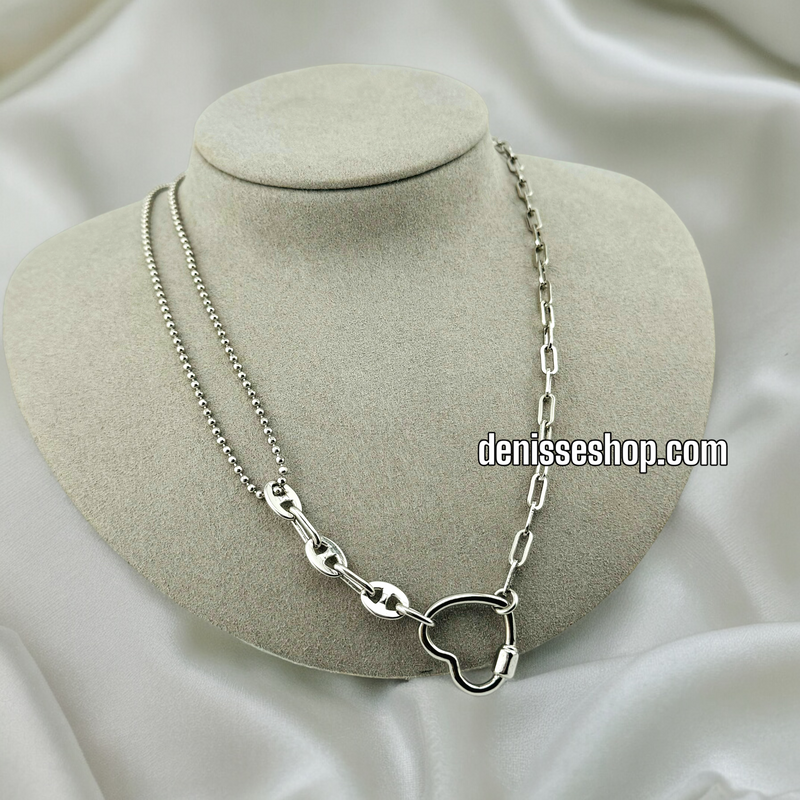 SILVER HEART NECKLACE  18&