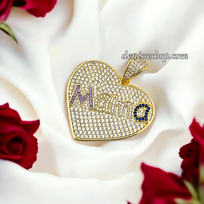 14K MAMA HEART BIG PENDANT P671