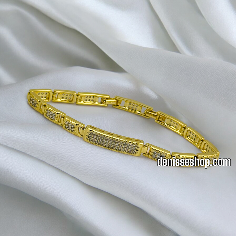14K WITHE STONE GOLD BRACELET BR650