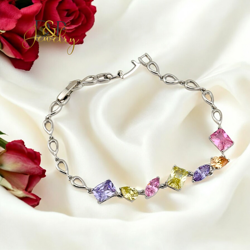 SILVER COLOR DESIGN STONE BRACELET BR736