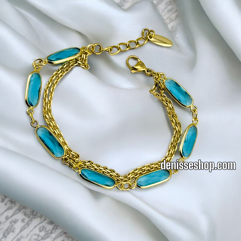 14K /WOMAN BLUE STONE  BRACELET BR554