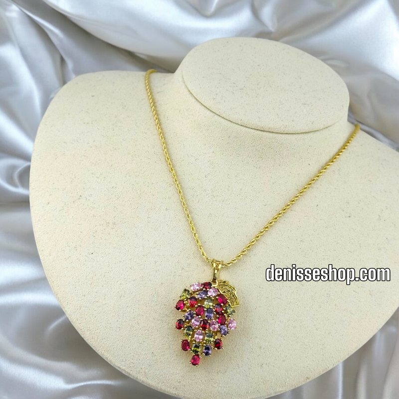 14K / WOMEN / MULTICOLOR ZIRCONIA NECKLACE N120