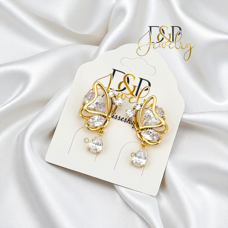 14K BUTTERFLY EARRINGS E972