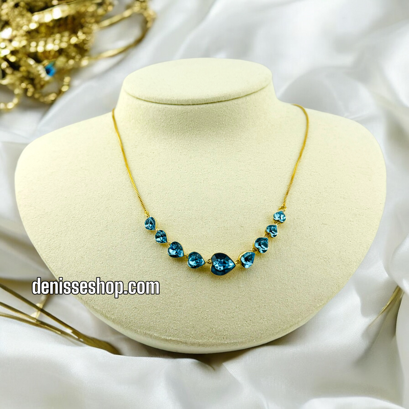 14K BLUE HEART NECKLACE N23