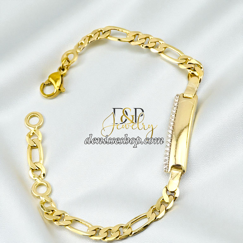 14KGOLD FANCY PLATE KIDS BRACELET BR866