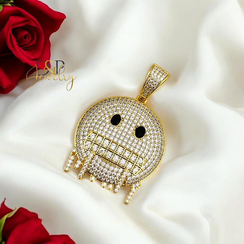 14K HIP HOP SMILEY GRILLZ PENDANT P763