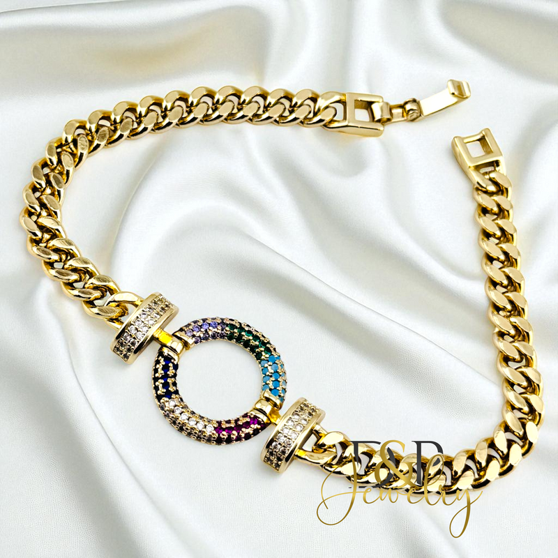 14 GOLD CUBAN BRACELET BR844
