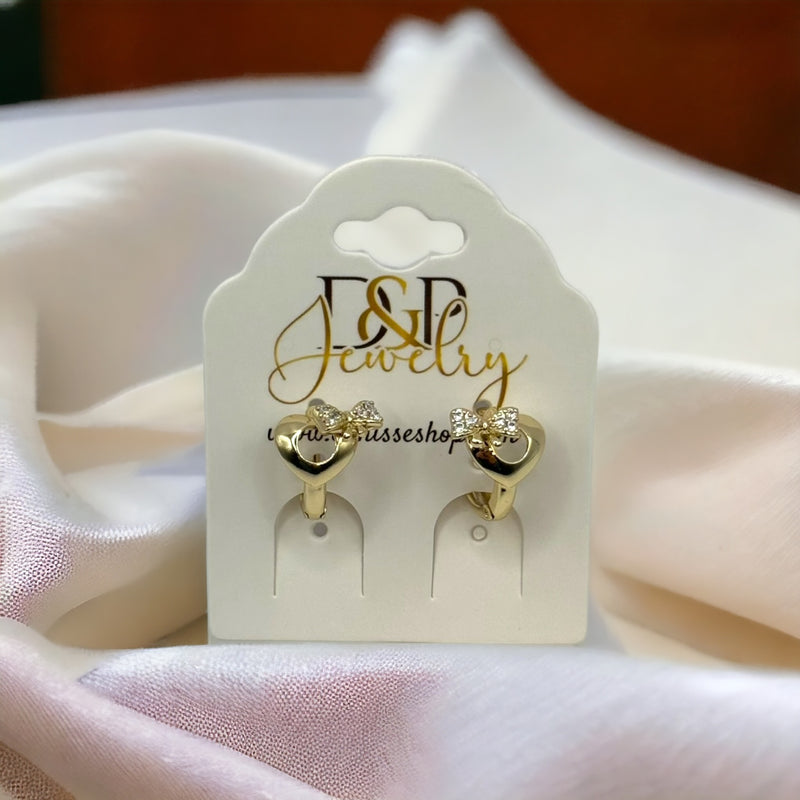 14K HEART EARRINGS E347