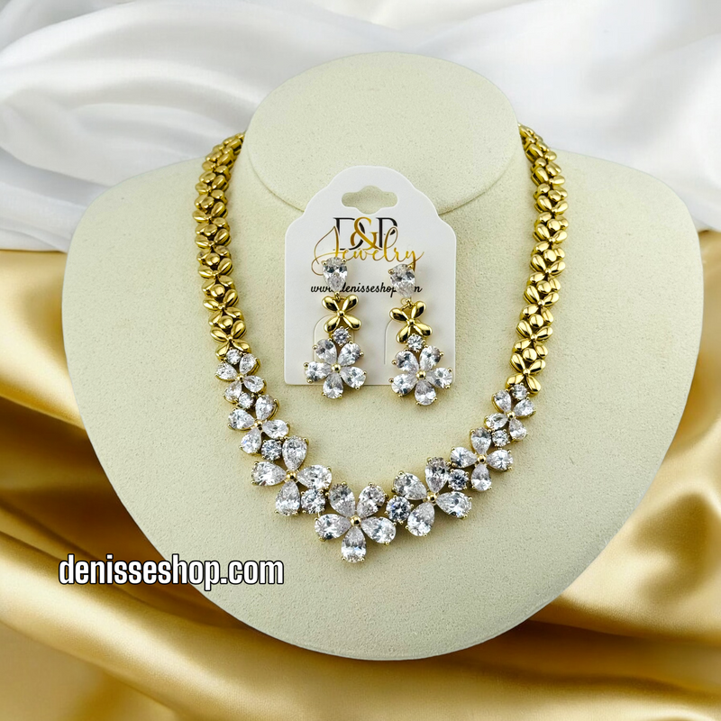 14K FLOWER NECKLACE SET N17