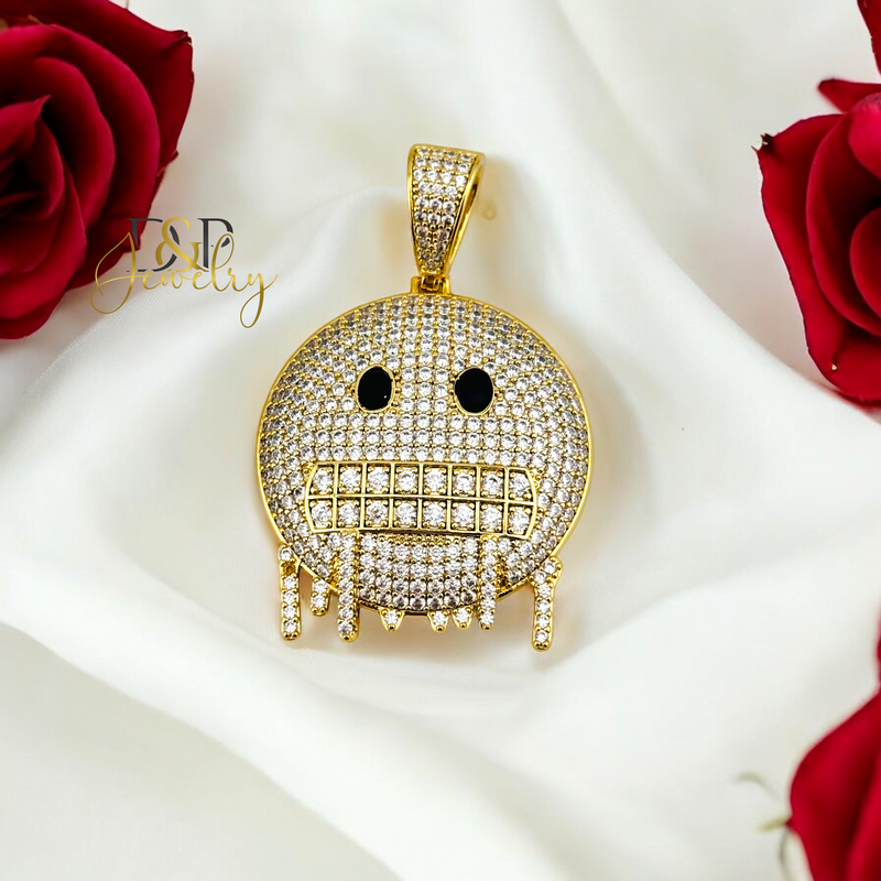 14K HIP HOP SMILEY GRILLZ PENDANT P763
