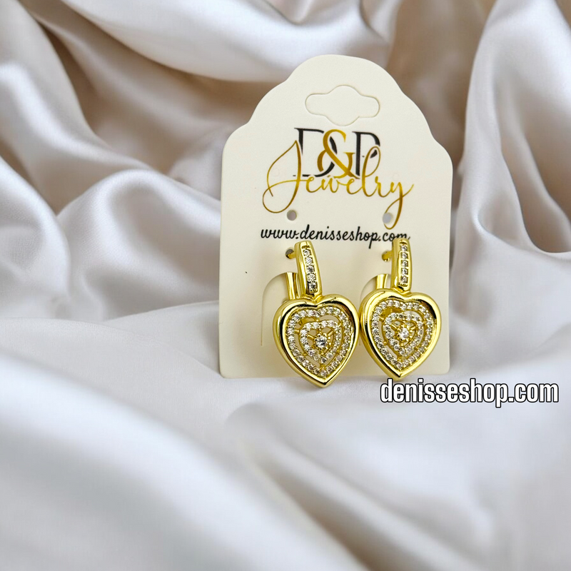 14K / HEART HUGGIE EARRING E754