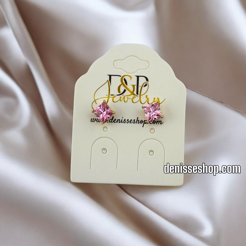 14K /WOMAN/ PINK DIAMOND STUD EARRING E733