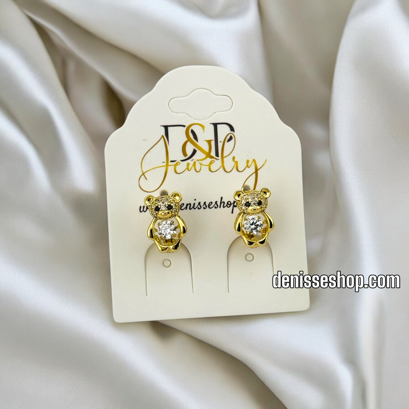 14K BEAR HUGGIE EARRING E792