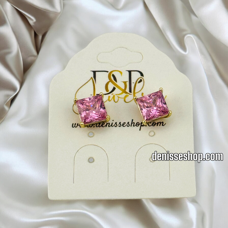 14K PINK ZIRCONIA STUB EARRING E719