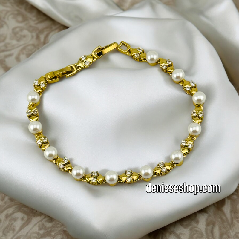 14K FASHION BOW PEARL BRACELET BR525