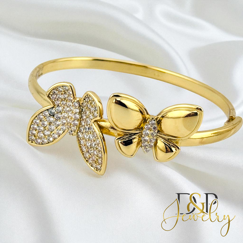 14K BUTTERFLY BANGLE BRACELET BR804