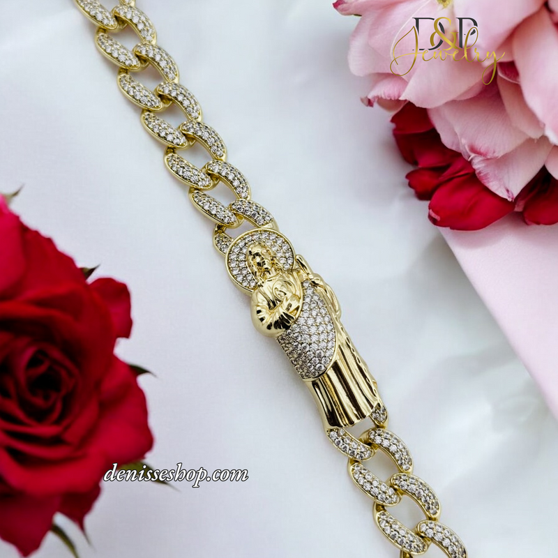 14K SAINT JUDE DIAMOND BRACELET BR653