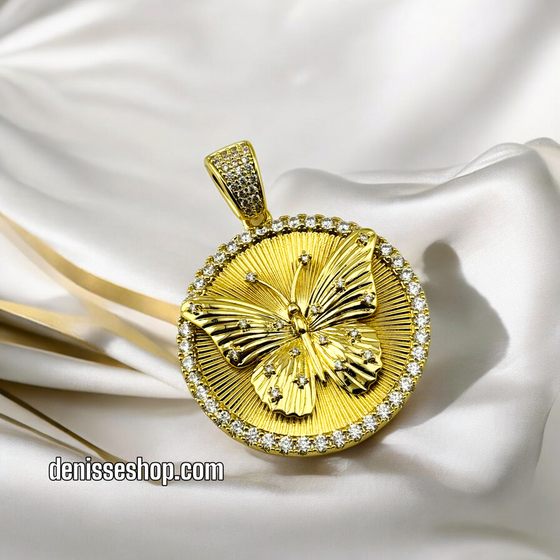 14K FASHION BUTTERFLY MEDALLION  PENDANT P459