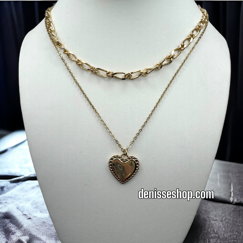 14K HEART NECKLACE SET C12