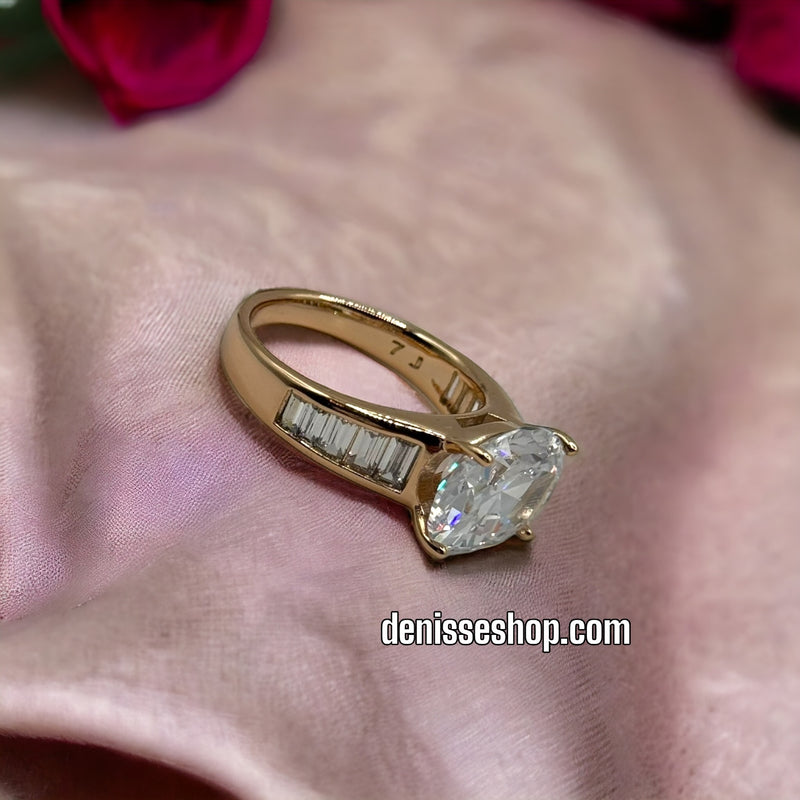 18K White Stone Ring RG91