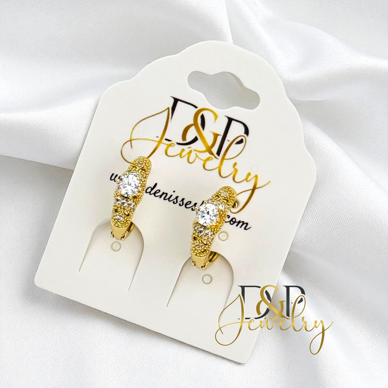 14K SMALL WHITE HOOP EARRING HP776