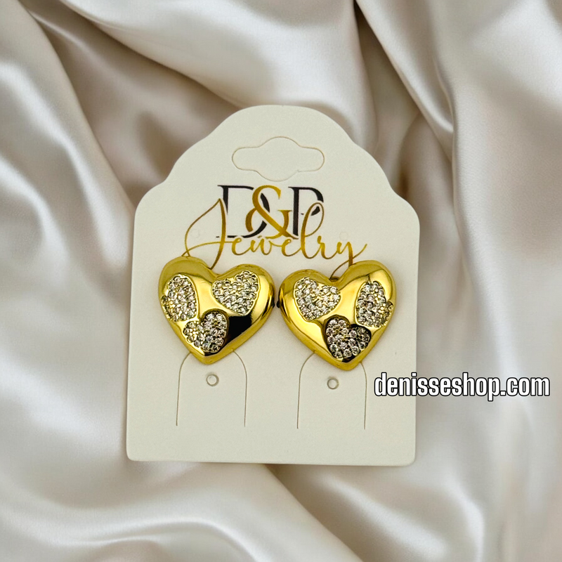 14K /WOMAN/ HEART STUD EARRING E738